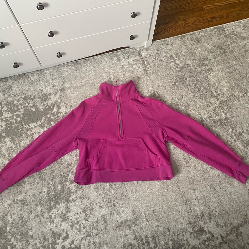 Women’s cropped scuba funnel neck